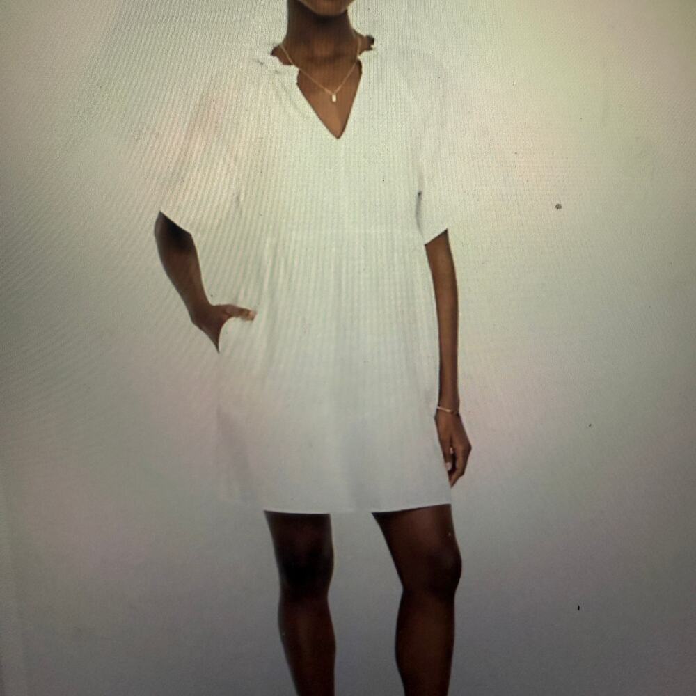 NWT Old Navy Split Neck Crinkle Gauze Mini Swing Dress Size L